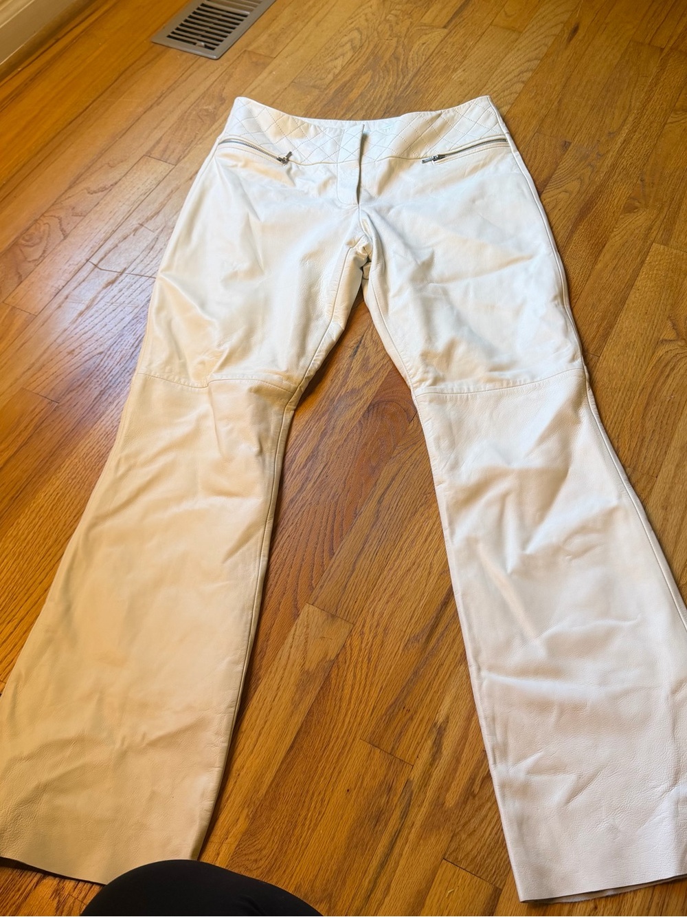 Ultra rare Deadstock leather cache low rise flare white pants new with tags